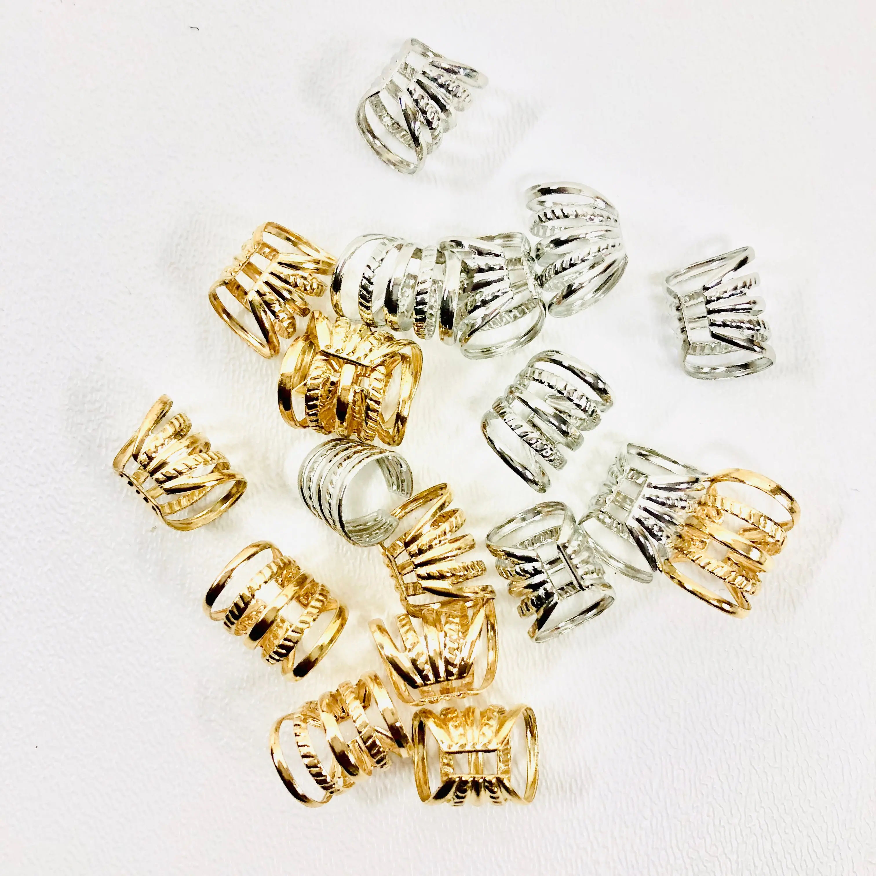 5Pcs Gold/Silver Adjustable Hair Dread Braids Dreadlock Cuffs Clips