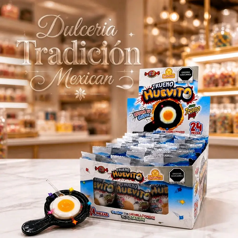 Trueno Huevoito - Thunder Egg The Delights Jelly Sweet Box with 24 Pieces