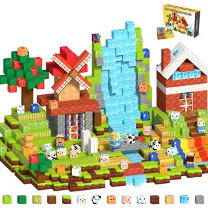 Windmill Farm Magnetic Tiles 150/100pcs, Montessori STEM Toys for Kids Ages 3-10, Educational Building Blocks Set for Spatial Reasoning & Critical Thinking, Christmas Birthday Learning Gift