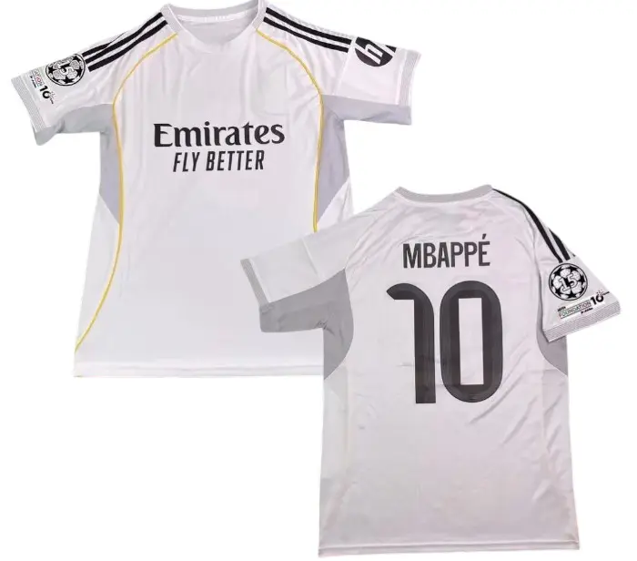 2025 26 Home White#10 Mbappé Short Sleeve Jersey