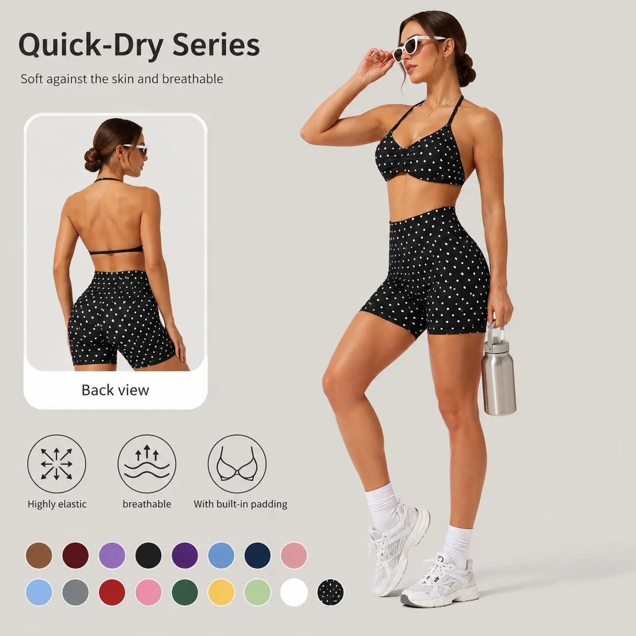 Women's 2-Piece Athleisure Sports Clothing Set - High-Waist Tight Shorts, Tank Top, High-Elastic Breathable Fabric Multifunctional Sportswear for Yoga, Gym, Beach Volleyball (Female Workout Sets Women)