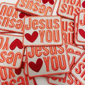 3" Jesus heart You -  Embroidered Hat Patch