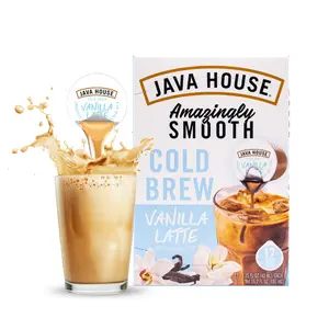 Java House Cold Brew Latte Coffee Concentrate Single Serve Liquid Pods by Java House, Peel and Pour (Pack of 12, French Vanilla Latte)