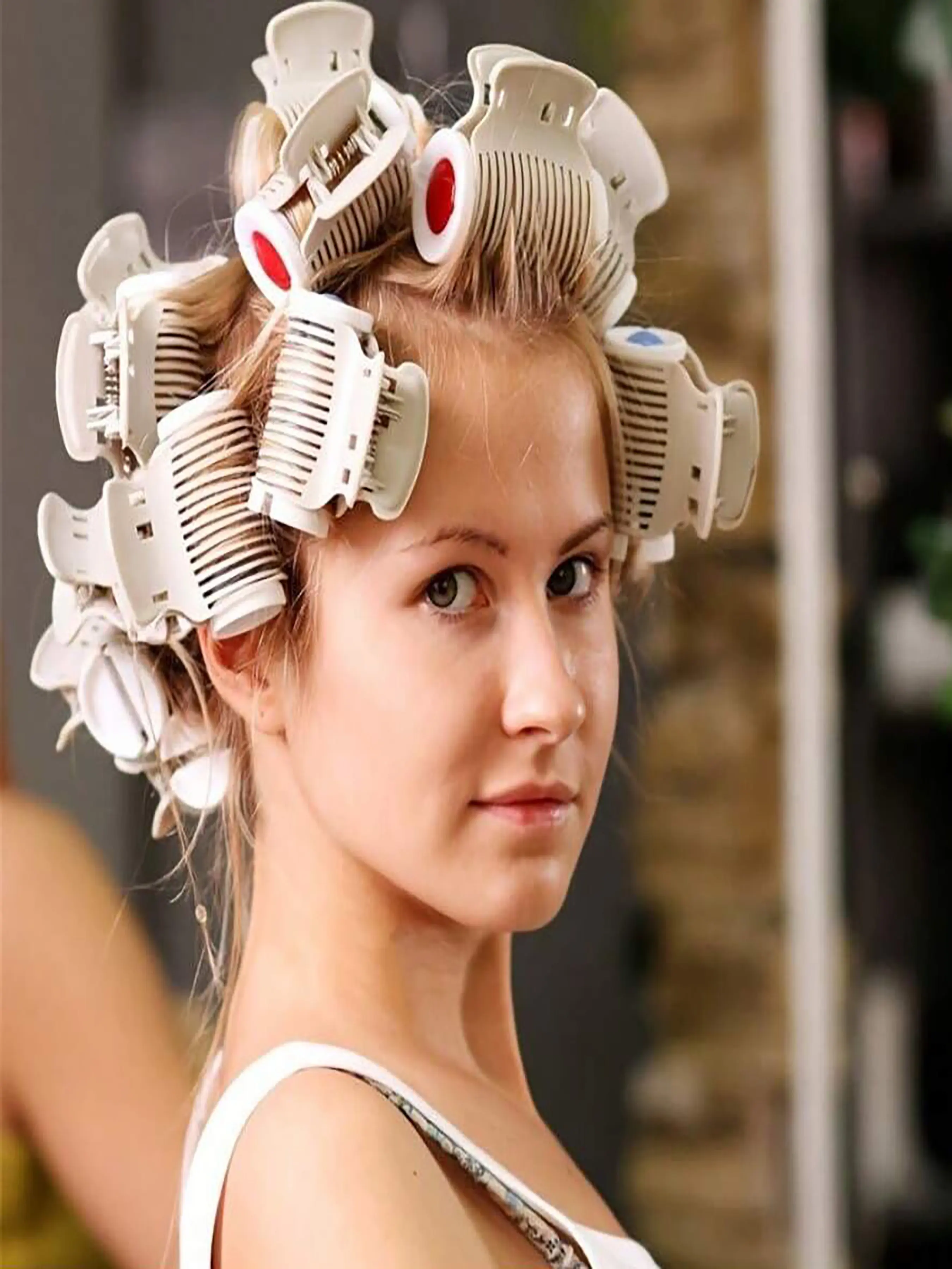 Professional Hair Roller Clamps Set, 12-Piece Plastic Hair Rollers, Hair Curlers for Salon, Barber, Hairdresser, School & Home Hairstyling Essentials, Heatless Curling Set, Salon Equipment, Hair Tools