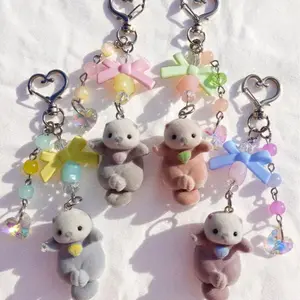 Baby Otter Fuzzy Keychains - 1 Count
