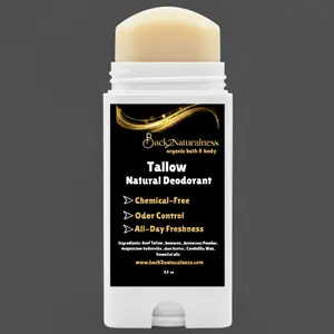 Back2Naturalness Tallow Natural Deodorant for Men & Women Organic Handmade Formula for Sensitive Skin 3.5oz Stick Scented or Unscented Body Care