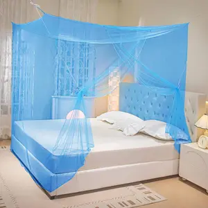 Netting for Bed Mosquiteros para Camas Rectangular Bed with One Opening Bed Net for Camping Indoor (Blue, L87 x W79 x H71 Inch)