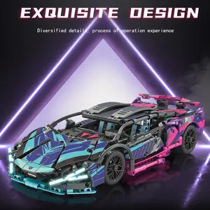 1280 Piece Cyberpunk Racing Car Building Blocks, Medium Difficulty 3D Model Kit, DIY Fun Holiday/birthday Gift (static Version)