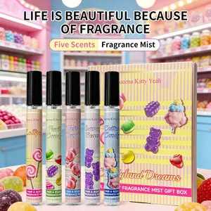 2026 New Queena Kitty Yeah Candy Land Women's Perfume Sample Set, 10ML X 5, Fresh Long-Lasting Light Scent, Portable Fragrance Gift Box