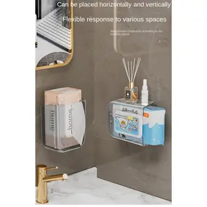 Wall Mounted Wet Wipes Dispenser U-Shaped - Non-Porous Light Luxury Bathroom Storage Box, Large Opening Strong Load-Bearing, Multi-Function Tissue Holder for Toilet Face Towels