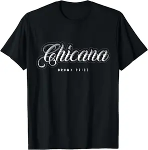 Men's Short-Sleeve Combed Ring-Spun Cotton T-Shirt, Chicana Brown Pride Mexican Latina Garment, Casual Lightweight Fabric Button-Accent Top