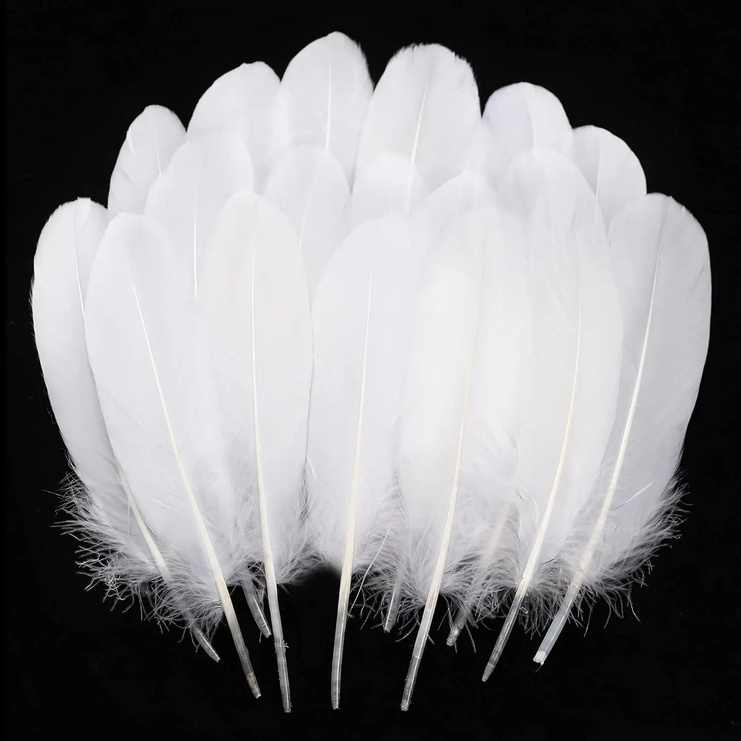 120Pcs Cleaned Soft 6-8in Natural Black Goose Feathers Bulk 1 Pack - Home Supplies for DIY Crafts, Apparel&Hat Decorations
