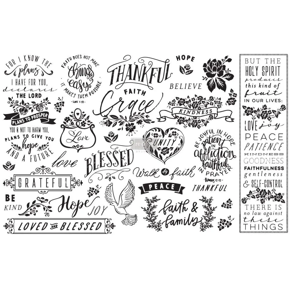 Decorative Decoupage Tissue Paper for Gift & Home Decor - Thankful & Blessed Design, Mixed Media Use, Sealed 1 Sheet (19" x 30"), Compatible with Soft Gloss Gel