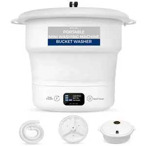 Mini Portable Washing Machine, Energy-Saving Foldable Design, White