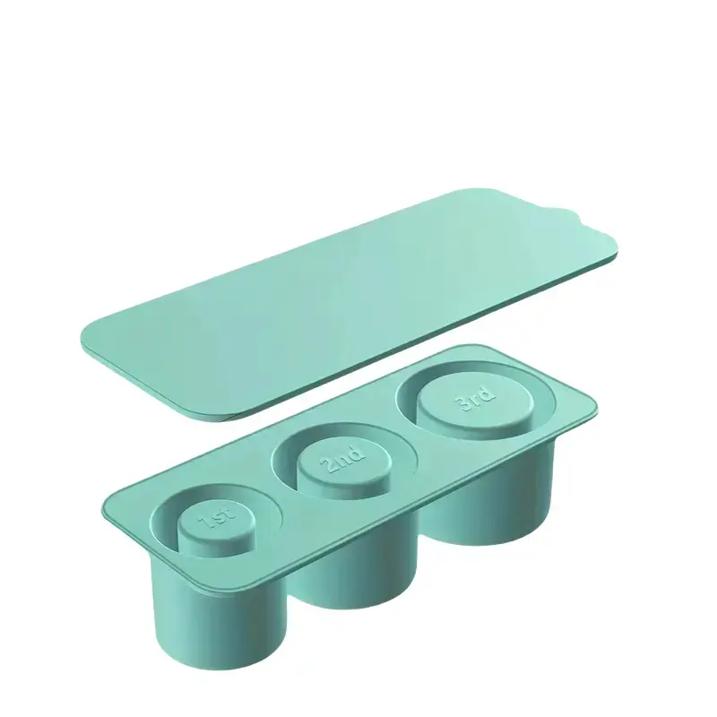 Silicone Ice Cube Tray, Ice Molds, Ice Cubes Maker for 40 oz Stanley Cups, Includes Lid and Bin, Makes 3 Hollow Cylinders, Perfect for Water, Tea, Cocktails, Drinks, Coffee, Home Bar Accessories