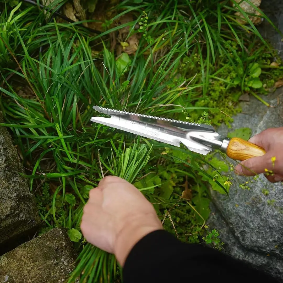 Multi-Functional Weeding Tool, Stainless Steel Sawtooth Shovel, Garden Weed Removal, Root Puller, Yard Maintenance Tool