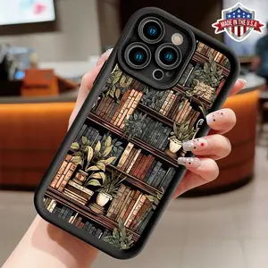 Vintage Book Floral Library Aesthetic Pattern Case for iPhone 17 16 15 14 Pro Max 13 12 11 XR XS Plus Air Slim Shockproof Anti Drop Protective Durable TPU Phone Cover
