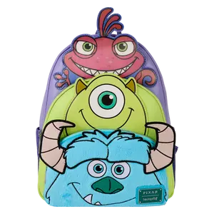 Monsters Inc Mike, Sulley, & Randall Triple Pocket Mini Backpack