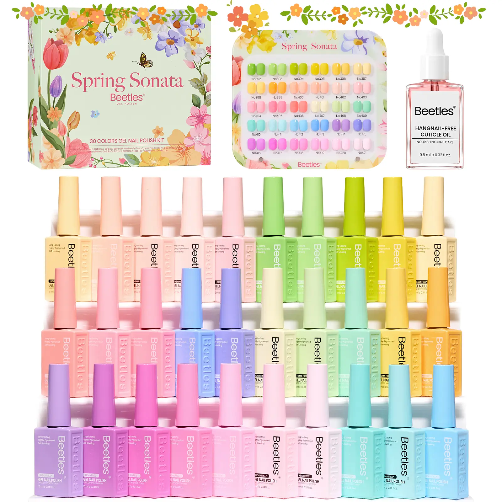 Beetles Spring Manicure HEMA-Free Gel Polish Set, DIY Nails Art Gift for girl Gift for woman gel x nails  salon nails at home Cutics Easter Nail Designs mothersdaygift Spring Nail Taste of Spring Summer Nail Vacation Nail #Summervibes