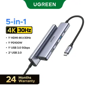 UGREEN USB C Hub 5 in 1 Multiport Adapter Revodok 105 4K HDMI, 100W Power Delivery, 3 USB-A Data Ports, USB C Dongle for MacBook Pro/Air, iPad Pro, iMac, iPhone 16 Pro/Pro Max, XPS, Thinkpad（HDMI Cable Not Included),TikTokShopSpringGlowUp,Greenish