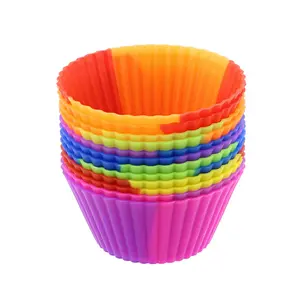 7Penn Silicone Cupcake Baking Cups Reusable Muffin Liners Small 12pc Multicolor