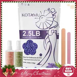 KOTAMU Wax Beads 2.5LB Hard Wax for Underarms, Chin, Bikini, Facial, Arm & Leg - Targets Thick to Thin Hair for Women & Men Body Care