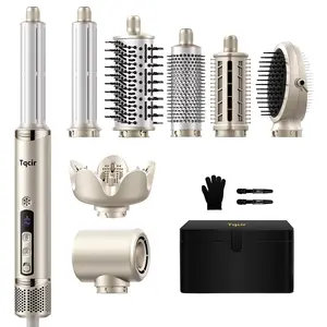 Tqcir 8-in-1 Hair Styling Tool with Auto Curler, Powerful Multi-Functional Styler for Fast Drying, Volumizing & Straightening, No Heat Damage, Perfect Hair in Minutes  curling hair curling iron