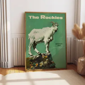 Vintage Animal Retro Hunting Poster Unframed, Outdoors Poster Travel Poster Cabin Cottage Wall Art, Mountains Sports Dad For him Gift
