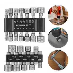 1/4 Inch Hex Socket Adapter,Power Nut Driver Drill Bit Set,Power Tool Accessories for Electric Screwdriver,Hand Dril,Suitable for Quicker Change Chuck,Electric Screwdriver,Hand Drill,Pneumatic Drill,Lithium Drill.
