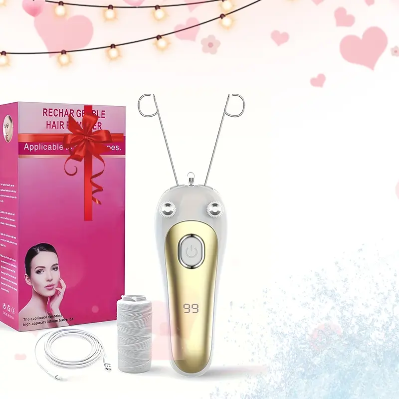 New Multi-Purpose Women's Electric Threaded Hair Removal Shaver, USB Rechargeable, LED Light, Threaded Hair Removal & Trimmer, Holiday Gift for Girlfriend, Trimmer And Shaver, Hair Shaving Tool