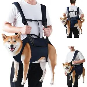 Nasjac Dog Lift Harness Carrier Backpack - Full Body Sling with Adjustable Straps & Handle, Breathable Support Emergency Rescue Kit for Elderly Injured Arthritic Disabled Medium Large Dogs, 2XL