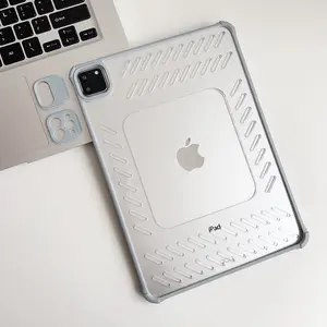 Borderless Hollow Cooling Tablet Case for iPad Pro 11 Acrylic Anti-Bend Case Air 7 Tablet Protective Case Computer Cover Protection Casing Dazzling Black ipad case keyboard ipad cases