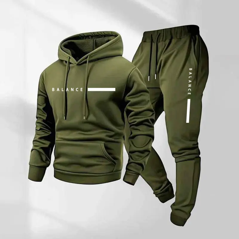 Men's 2-Piece Textured Matching Workout Set - Fitted Athleisure Activewear with Full-Zip Hoodie, Drawstring Pants for Fall Gym Workout, Solid Hoodie Jogger Set, Athleisure Activewear Set