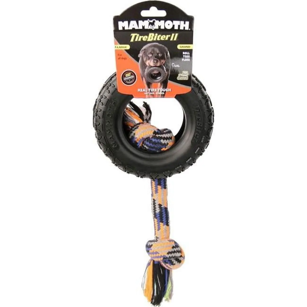 Mammoth Pet Tirebiter II Rope/Tug Toy - 35018F, Extra Large, Durable, Encourages Interactive Play, Provides Plenty of Play for Dogs
