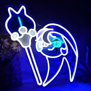 Shadow Mi1k C0okie Neon Sign for Wall Decor, C0okie-Run Kingdom Merch for Fans,  Cute Video Game Neon Lights for Bedroom, Game Room or Kawaii Decor Setup, USB Powered 16.93"x12.44"