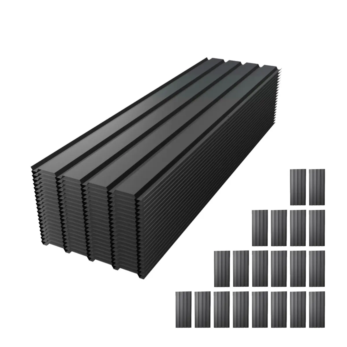 Galvanized Steel Corrugated Roof Panels - Weather-Resistant, Waterproof, Lightweight, Windproof, Energy-Saving Metal Sheets for Easy Installation, Reusable Outdoor Building Covers (Storage Shed, Deck, Mobile House Use)
