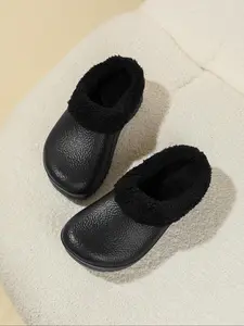 Men's Fleece Lined Cotton Mules, Ideal for Autumn and Winter Casual Wear, Lightweight Comfortable Soft Slippers for Home Use Footwear, Casual Slipper Shoes