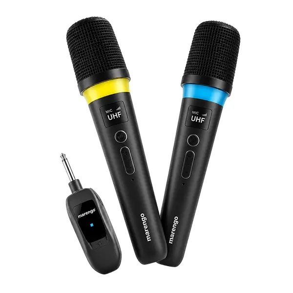 Marengo Wireless Karaoke Microphone - USB-C Rechargeable, LED Lights, Portable Party Speaker