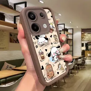 Sanrio Pochacco Cute Style Phone Case for Xiaomi Redmi Note 10 Pro, 10s, 4G, 11, 11S, Note 14 Pro, Plus, 13 Pro, 12S, 12, Note 9, 9s, Note 8 Pro - Full Lens Protection Shockproof Soft Cover Birthday Gift