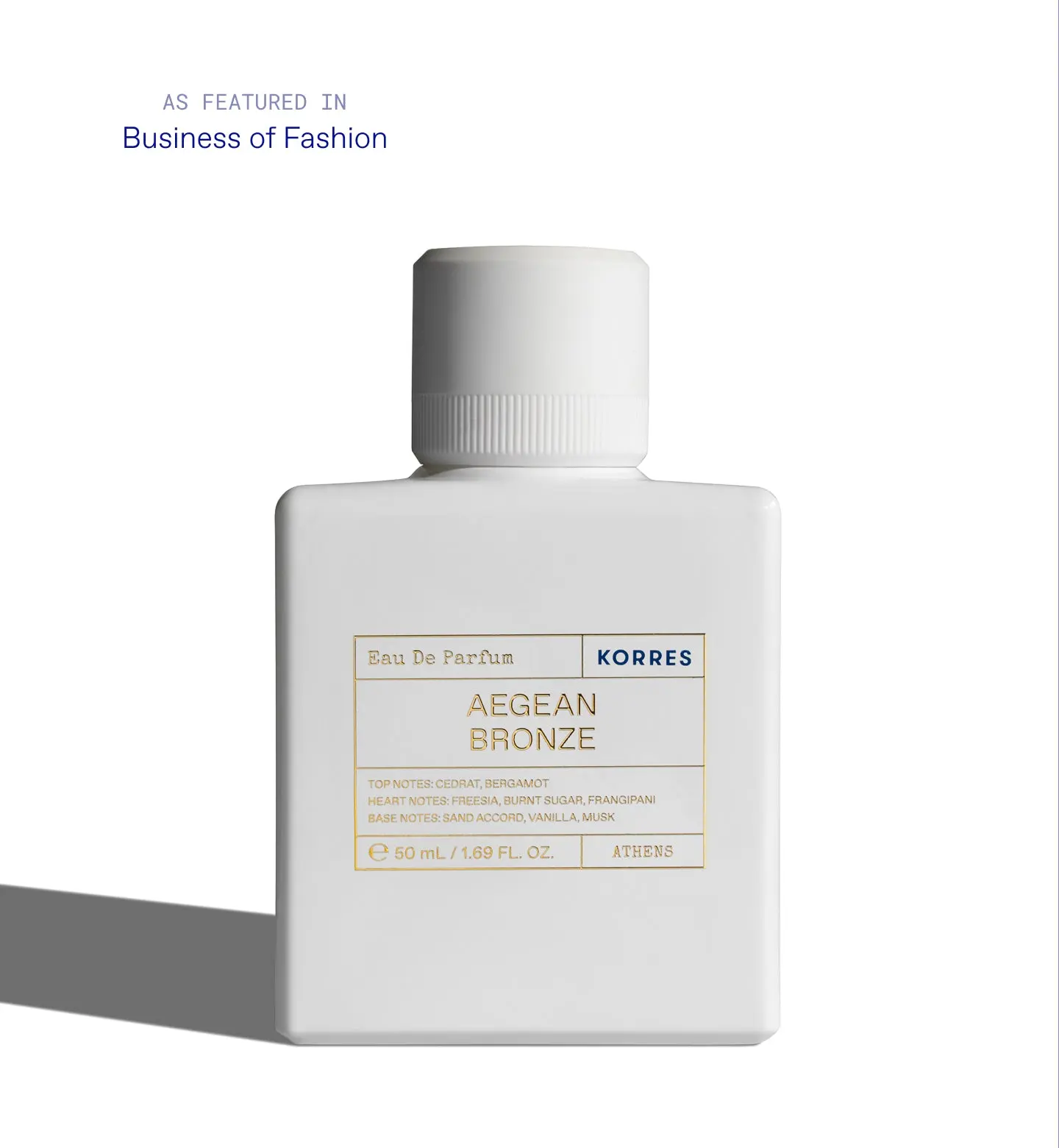 Aegean Bronze Eau de Parfum Aromatic Solar Amber Fragrance | KORRES