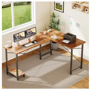 49 Inch L Shaped Desk - Computer Desk Corner Desks Gaming Desk PC Table with CPU Stand for Home Office Dorm Sturdy Writing Workstation, Rust