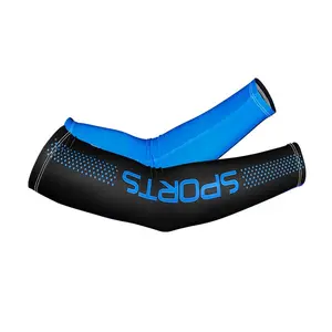 Black & Blue Color-Block "Ice Silk" Sun Protection Sleeves | Unisex Sports Arm Sleeves | Summer Anti-UV Cooling Sleeves for Driving & Cycling