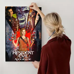 Resident Evil Apocalypse Movie Poster Art 1pc 2d Flat Canvas Painting Horror Thriller Theme Trending Pop Culture Wall Decor For Living Room Bedroom Office Restaurant Bar Wall Decoration Artworks