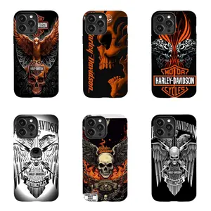 Harley-Style Motorcycle-Themed Phone Case — Featuring Skull, Wing, and Flame Motifs; Drop-Resistant & Shockproof Protective Cover, Compatible with iPhone 11–17 Pro Max/Plus Series and Samsung Galaxy S23– Series.