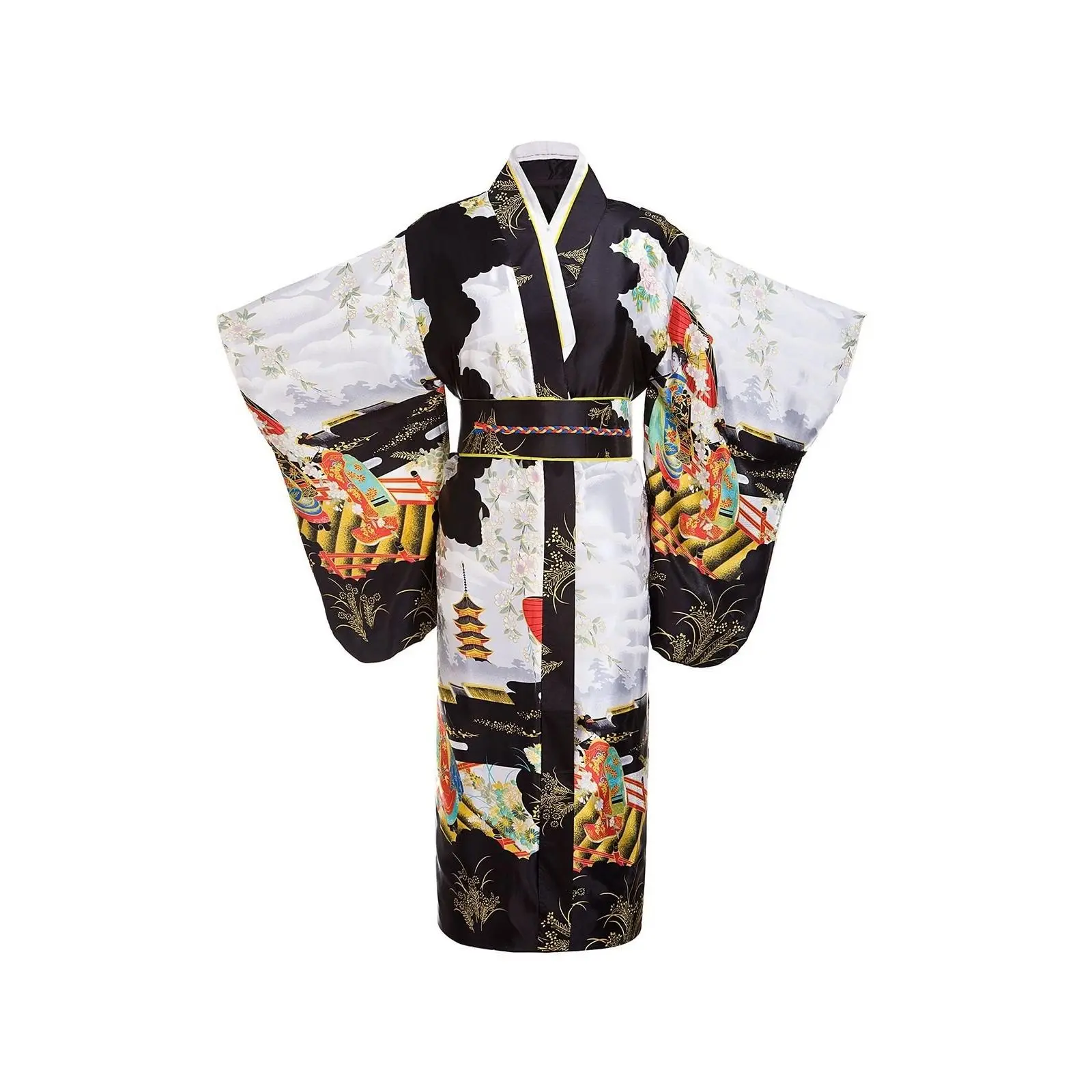 THY COLLECTIBLES Women's Stylish Comfortable Japanese Silk Kimono Robe Gown - 90cm-33cm Size, Polyester Traditional Sleepwear Loungewear, Bathrobe Option, Sleeveless Choice, Hand Wash & Dry Clean, Adult Womenswear