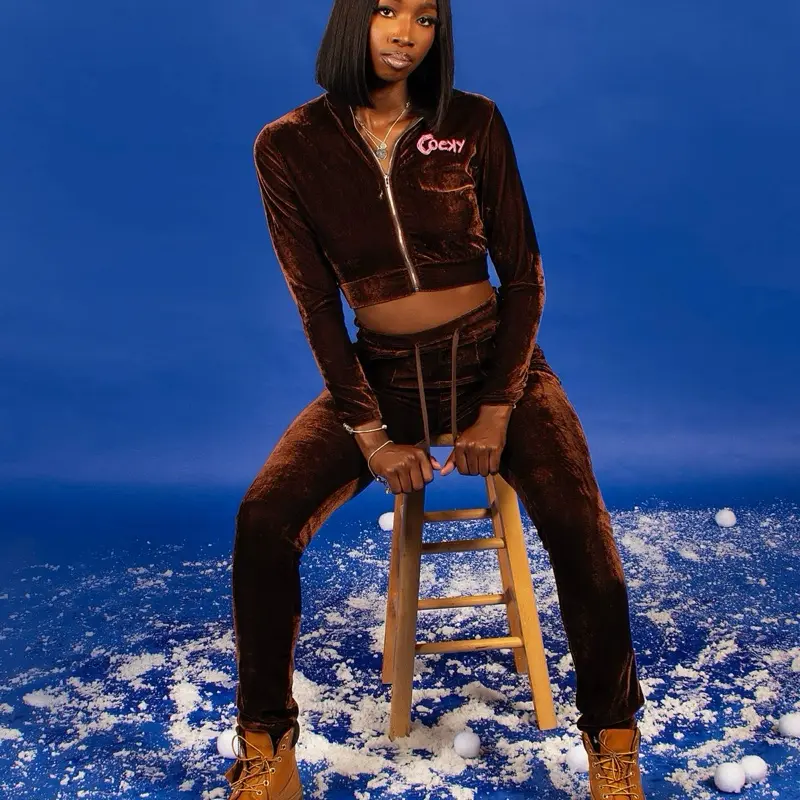 Crop-Top Meltdown Velvet Set Crop-Top Meltdown Velvet Set