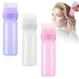 Root Comb Applicator Bottles 177 mL/6 oz Hair Oil Applicators 3-Piece Set with Graduated Scale for Hair Dye Application Haircare Shampoo & Clolor Gentle Clolor Brush Portable Color Hair Root Massager Salon-Quality Comb and Spray Set Hair Dye Applicator Bo