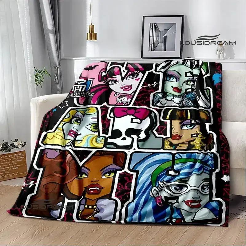 Monster High Flannel Blanket - Ultra Soft, Cozy Warm, Creepy Cute Style for Draculaura & Frankie Fans, Teen Girl Gifts, Bedroom Throw for Home Use