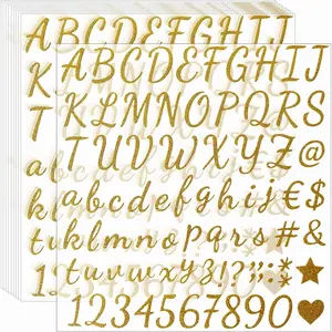 790 count 10 Sheets Self Adhesive Glitter Alphabet Letter Stickers for Classroom Decor, Grad Cap Decoration, DIY Crafts Art Making, Business,Address Number (,1 Inch)