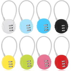 Combination Lock 3 Digit Small Combo Luggage Number Cable Padlock Outdoor Waterproof Resettable Lock for School Gym Locker Travel Backpack Suitcase Storage